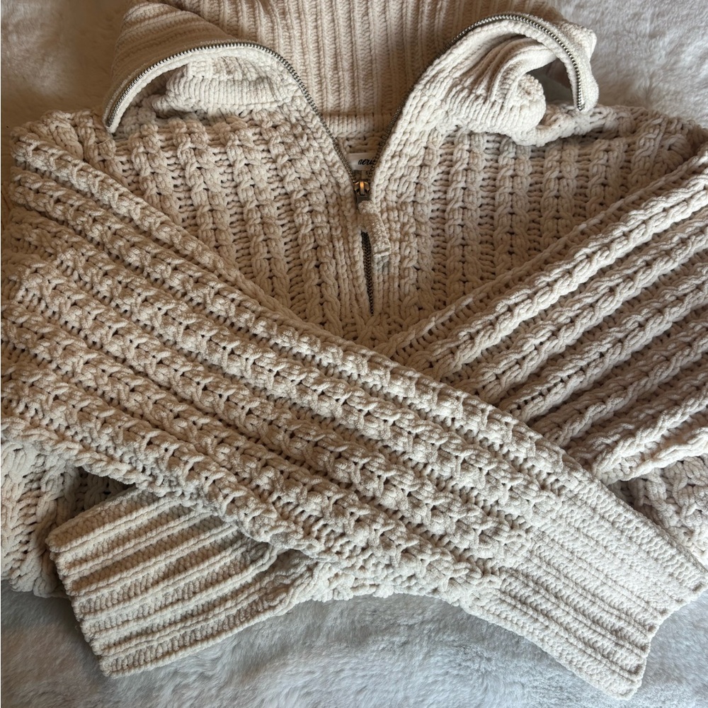Aerie Cozy Cream Knit Sweater